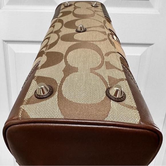 Coach Hamptons Signature Carryall Leather Leopard Print Stripe Vintage NWT - Picture 7 of 14